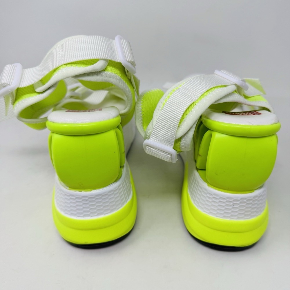 Cape Robbin Lemon Drop‎ Geometric White &Neon Yellow Platform Sandals Size 10 - Picture 5 of 11